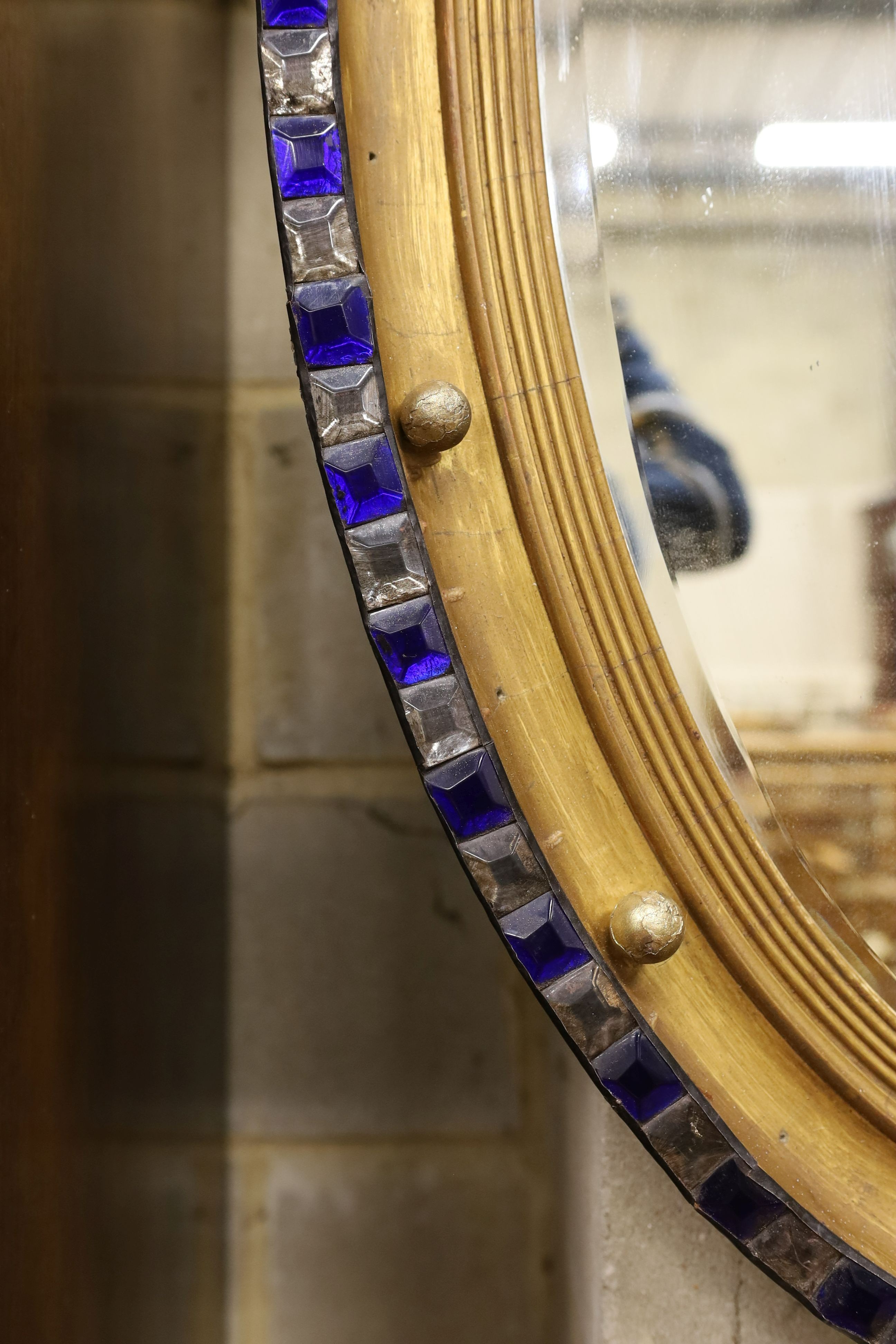 An Irish style oval wall mirror, width 64cm, height 100cm